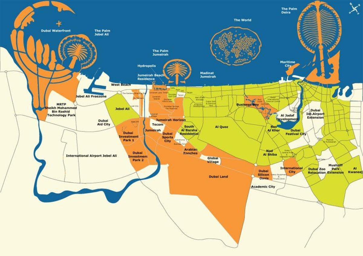დუბაის კუნძულების რუკა