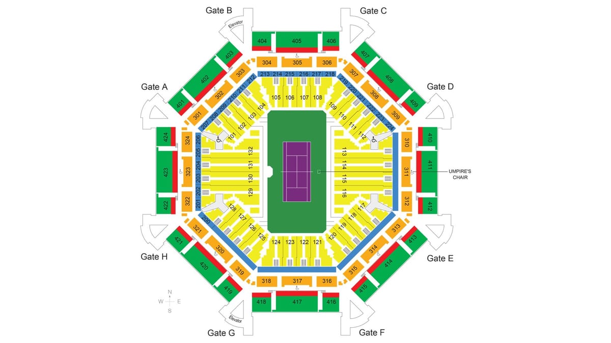 რუკა Dubai tennis სტადიონი