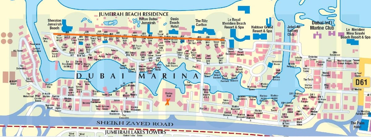 JBR რუკა დუბაიში