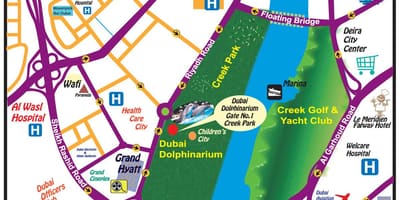 Dolphin შოუ დუბაიში მდებარეობა რუკაზე
